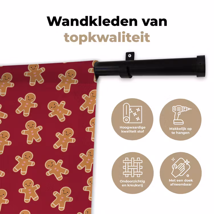 Wandkleed - Peperkoek - Rood - Bruin - Kerst — 3