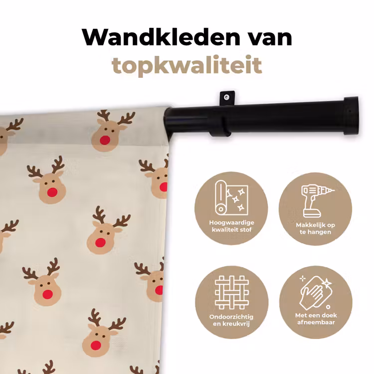 Wandkleed - Rendieren - Kerst - Crème — 3