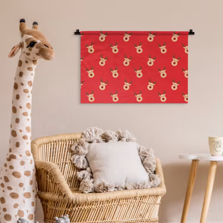Wandkleed - Rendieren - Kerst - Rood — 5