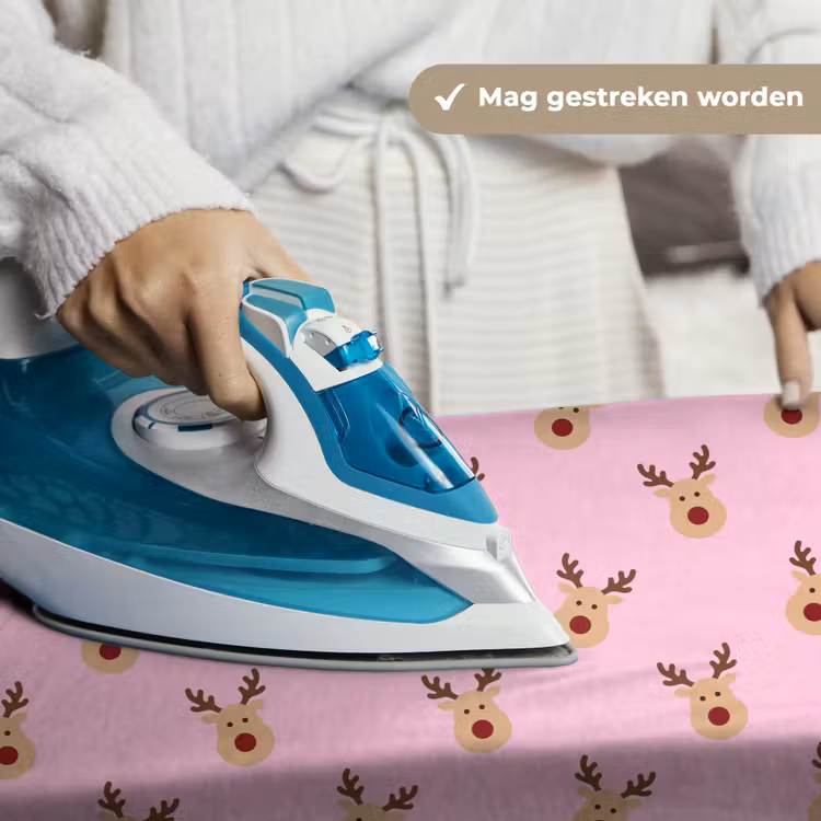 Wandkleed - Rendieren - Kerst - Roze — 6
