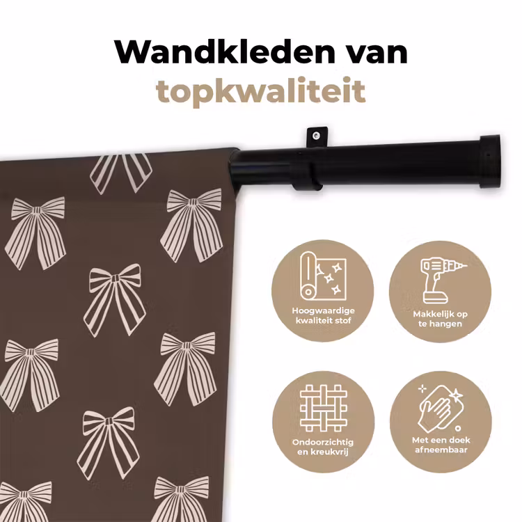 Wandkleed - Strikken - Kerst - Bruin - Crème — 3
