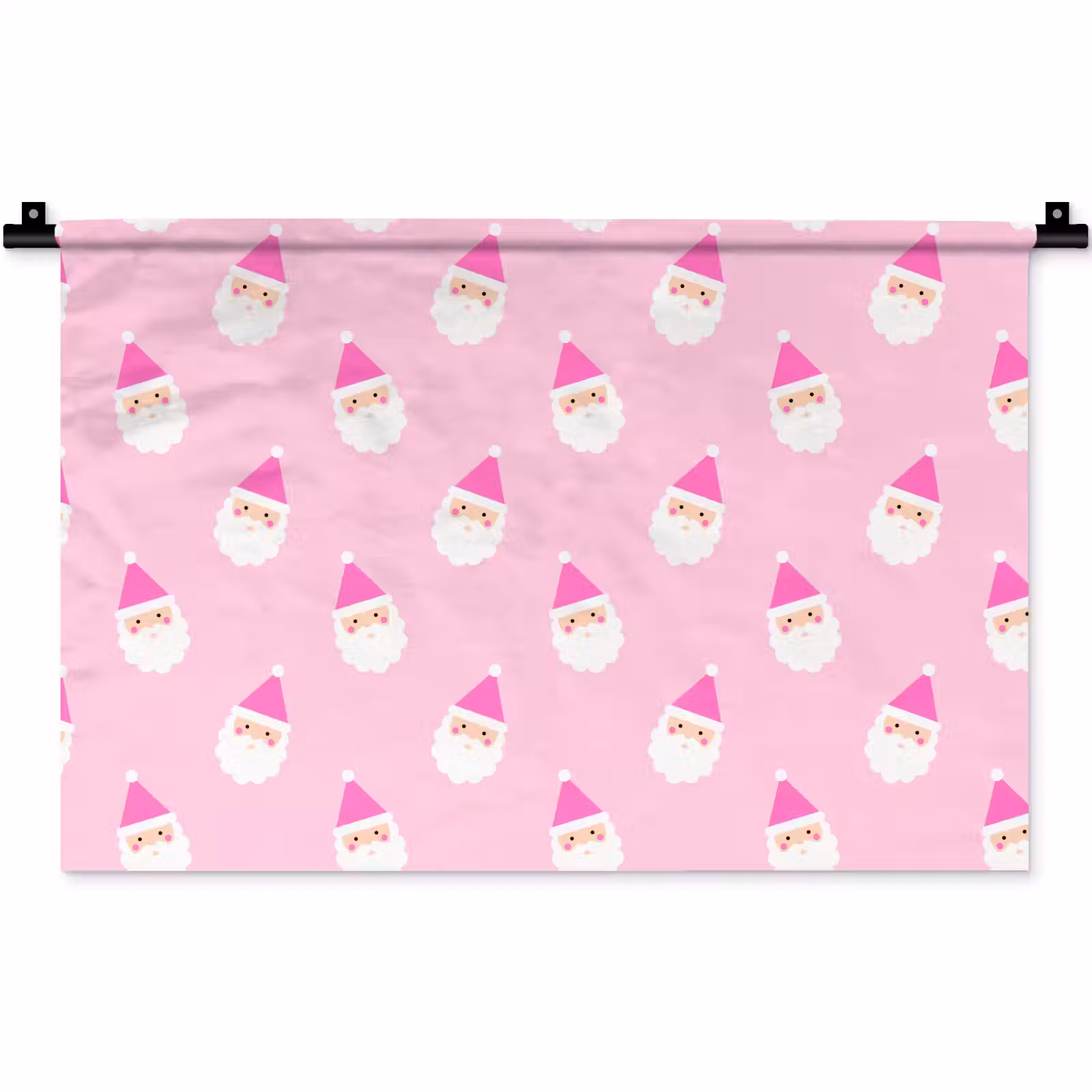 Wandkleed - Kerstman - Kerst - Roze - Pastel — 1