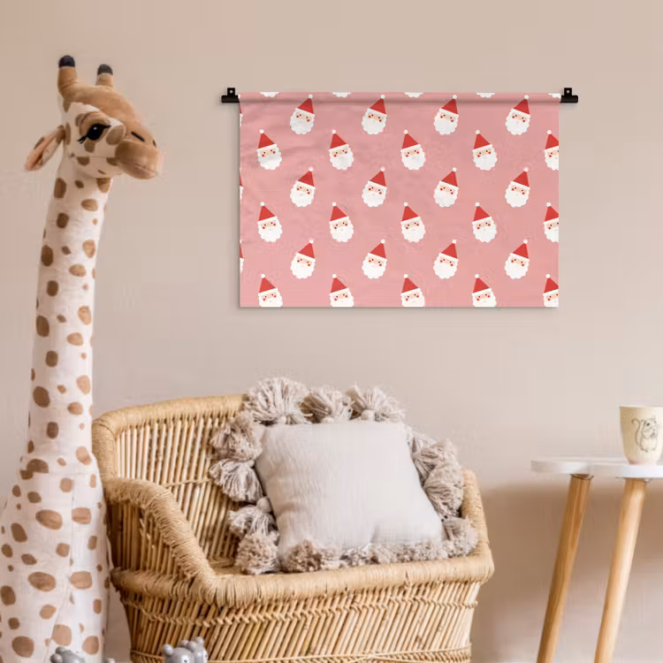 Wandkleed - Kerst - Kerstman - Roze — 5