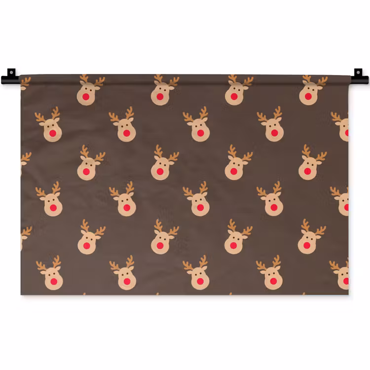 Wandkleed - Kerst - Rendieren - Bruin — 1