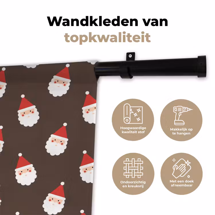 Wandkleed - Kerstman - Kerst - Bruin — 3