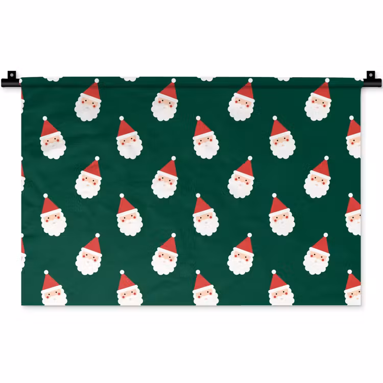 Wandkleed - Kerstman - Kerst - Groen — 1
