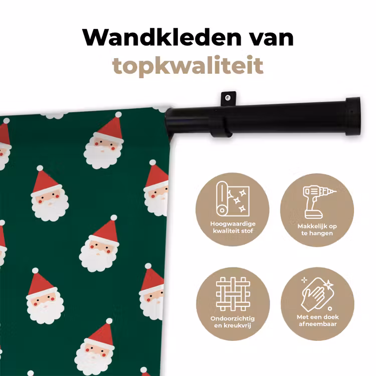 Wandkleed - Kerstman - Kerst - Groen — 3