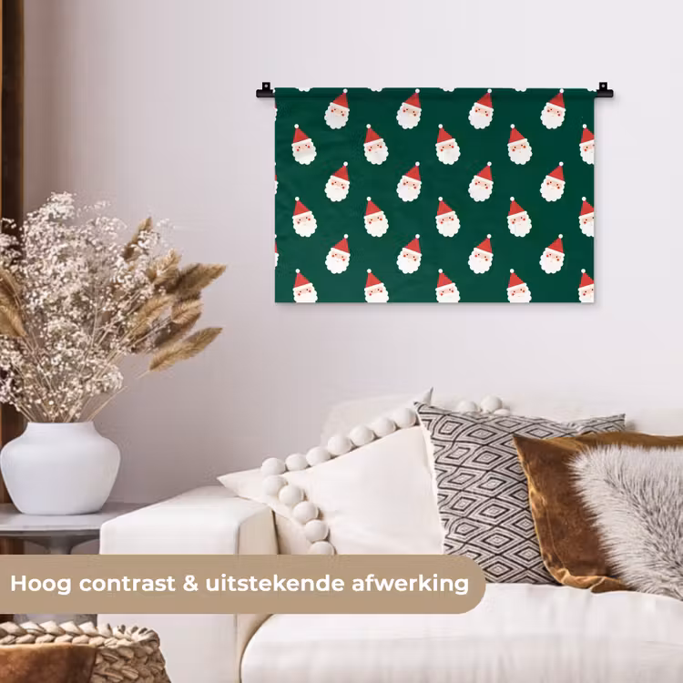 Wandkleed - Kerstman - Kerst - Groen — 4