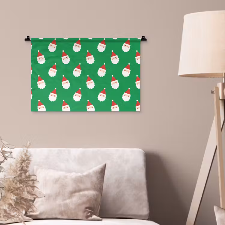 Wandkleed - Kerstman - Kerst - Neon - Groen — 2