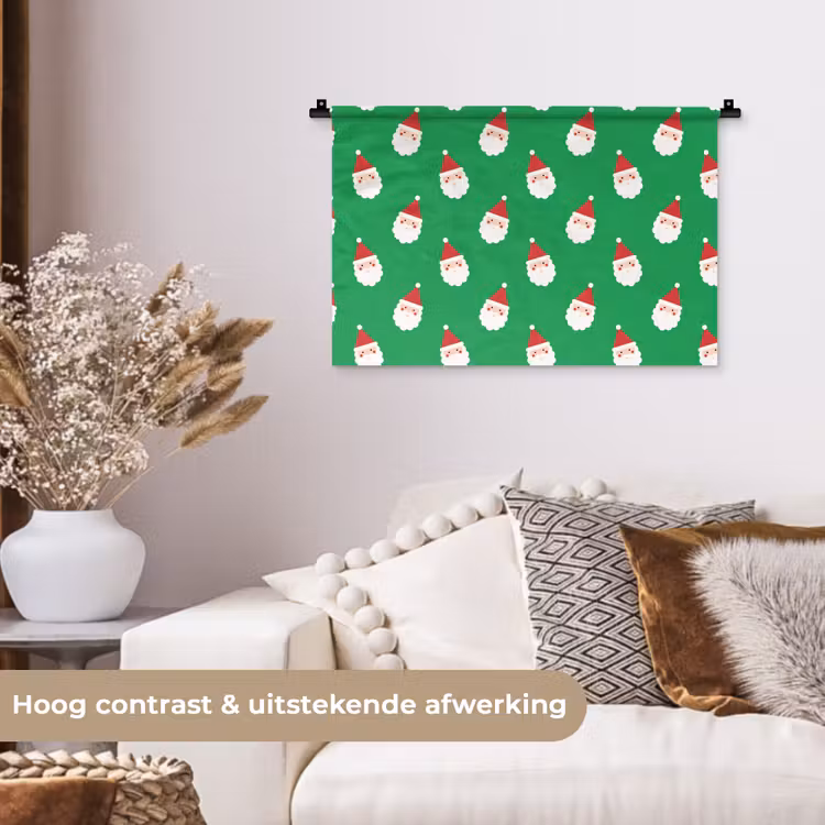 Wandkleed - Kerstman - Kerst - Neon - Groen — 4