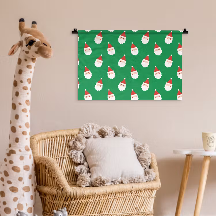 Wandkleed - Kerstman - Kerst - Neon - Groen — 5