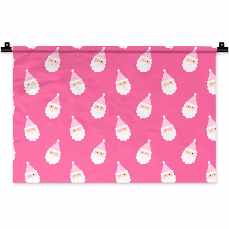 Wandkleed - Kerstman - Kerst - Neon - Roze — 1