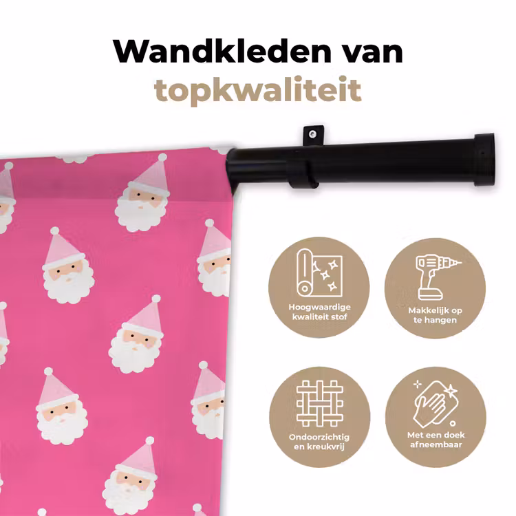 Wandkleed - Kerstman - Kerst - Neon - Roze — 3