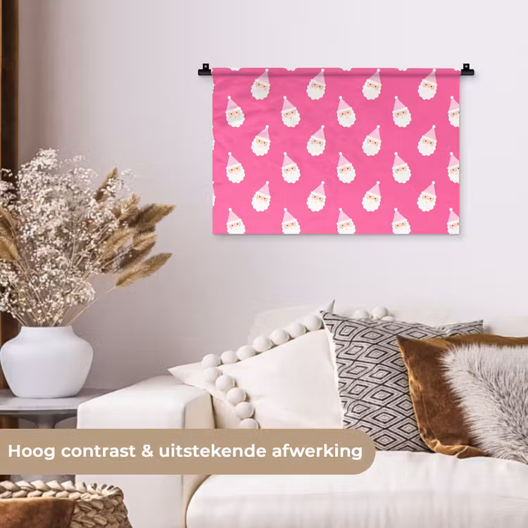 Wandkleed - Kerstman - Kerst - Neon - Roze — 4