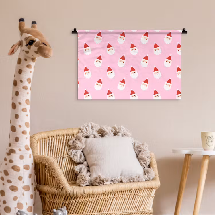 Wandkleed - Kerstman - Kerst - Roze — 5