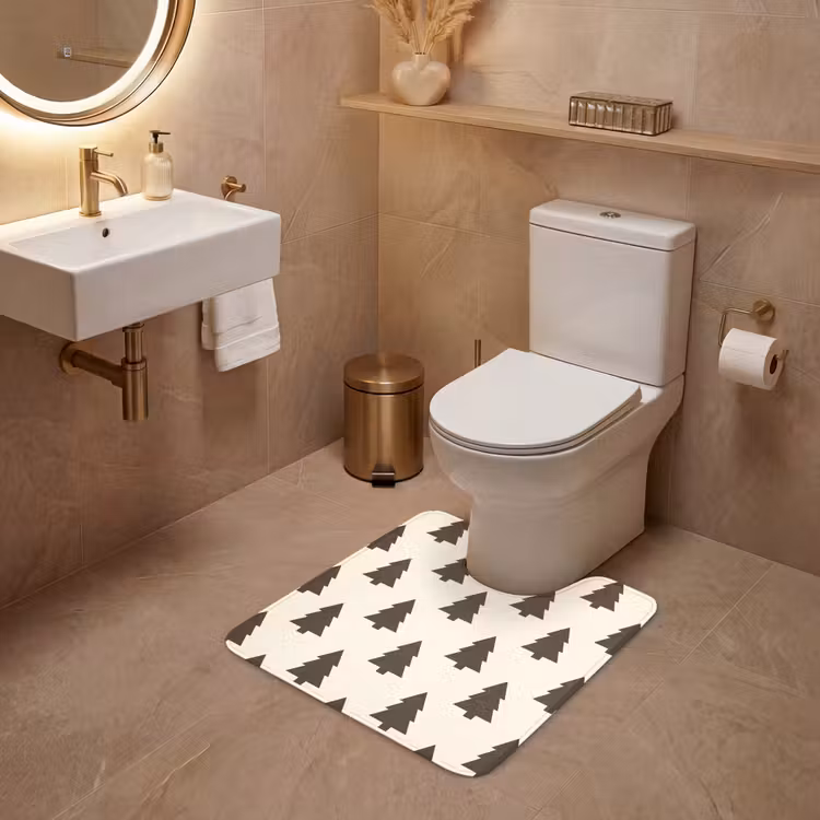 Wc Mat - Kerstboom - Crème - Grijs — 3