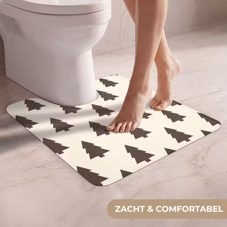 Wc Mat - Kerstboom - Crème - Grijs — 5