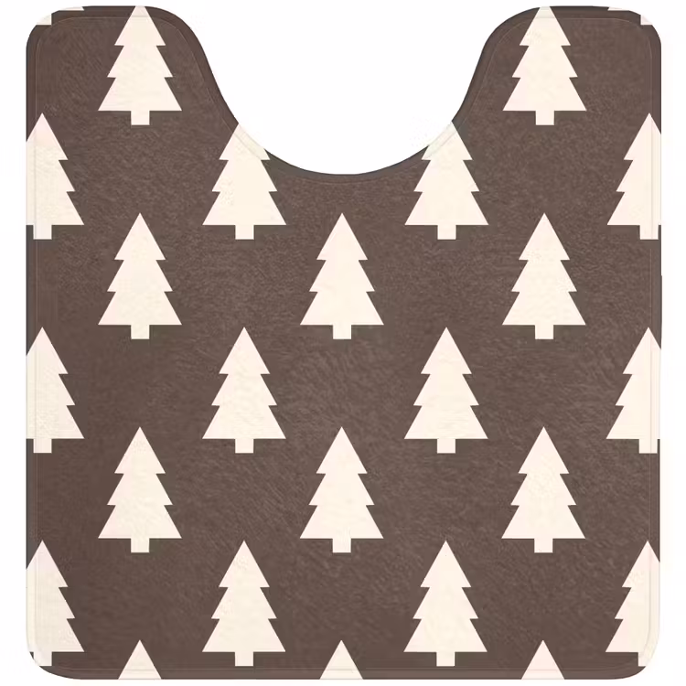 Wc Mat - Kerstboom - Grijs - Crème — 1