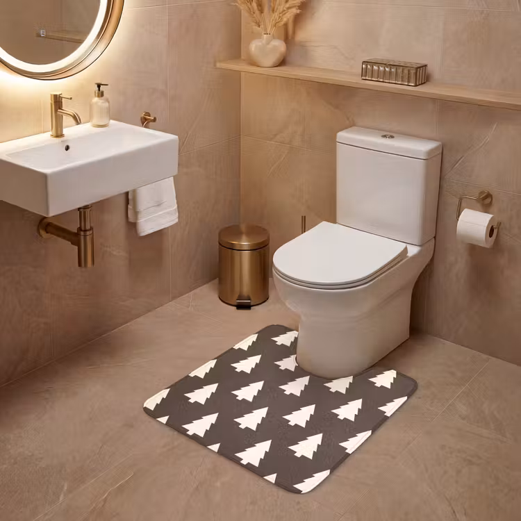 Wc Mat - Kerstboom - Grijs - Crème — 3