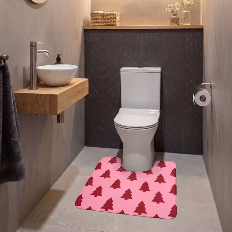 Wc Mat - Kerstboom - Rood - Roze — 2