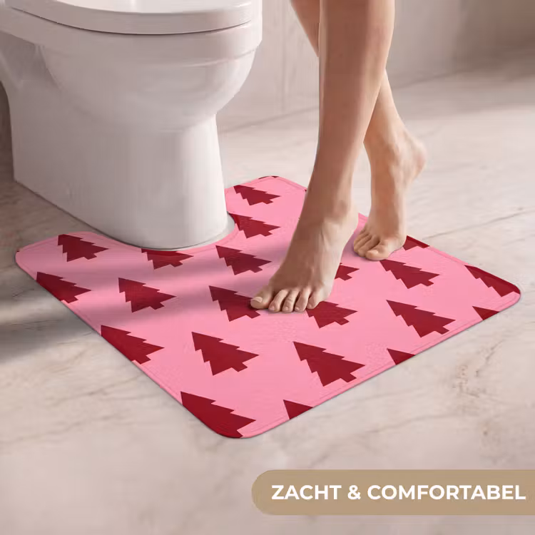 Wc Mat - Kerstboom - Rood - Roze — 5