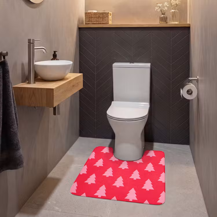 Wc Mat - Kerstboom - Roze - Rood — 2