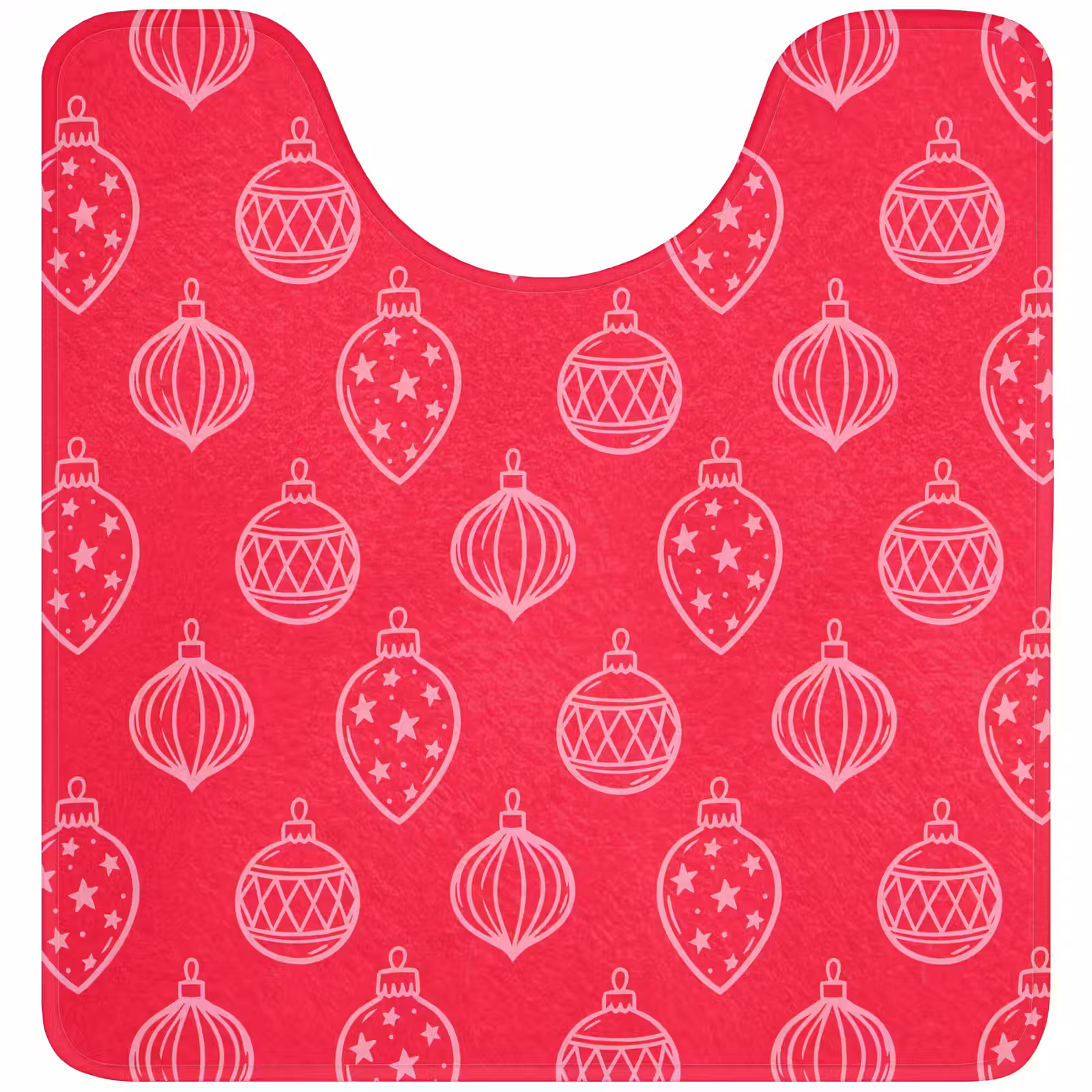 Wc Mat - Kerstbal - Rood - Roze — 1