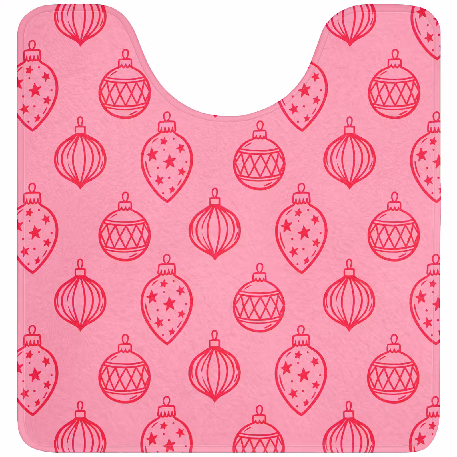 Wc Mat - Kerstbal - Roze - Rood — 1