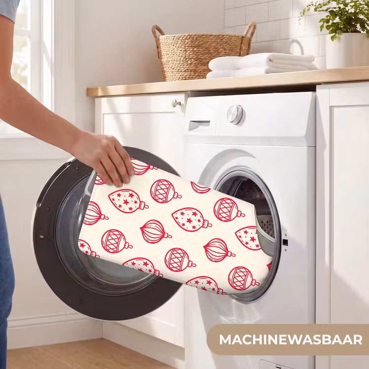 Wc Mat - Kerstbal - Crème - Rood — 6
