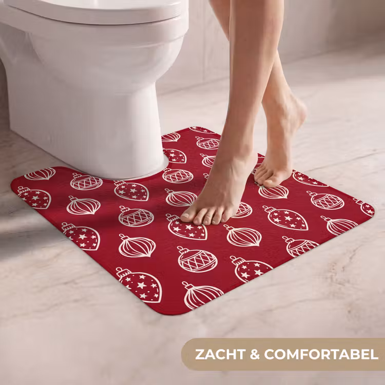 Wc Mat - Kerstbal - Rood - Crème — 5