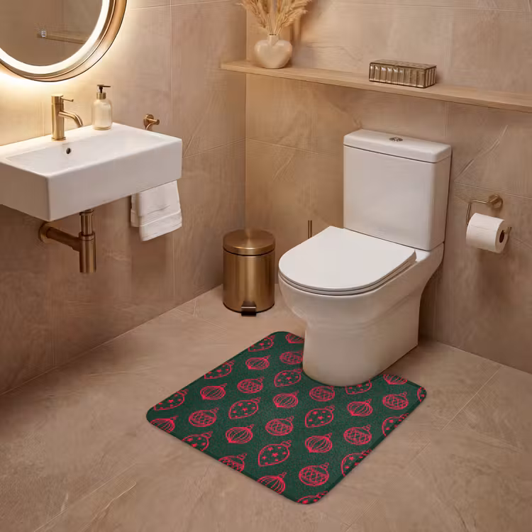 Wc Mat - Kerstbal - Rood - Groen — 3