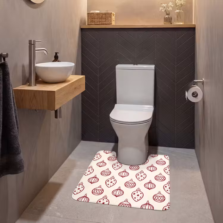 Wc Mat - Kerstbal - Rood - Kerst — 2