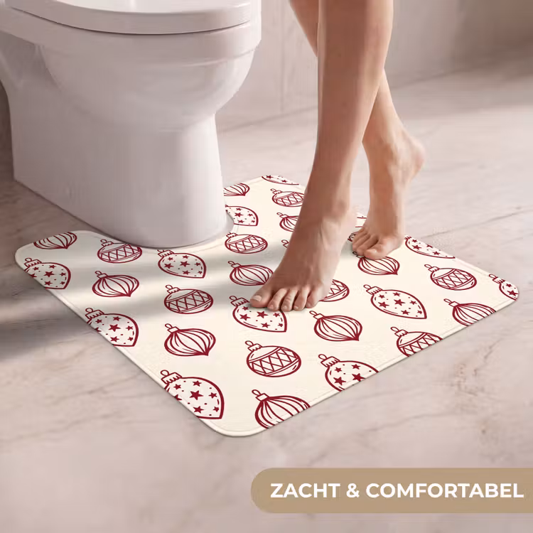Wc Mat - Kerstbal - Rood - Kerst — 5
