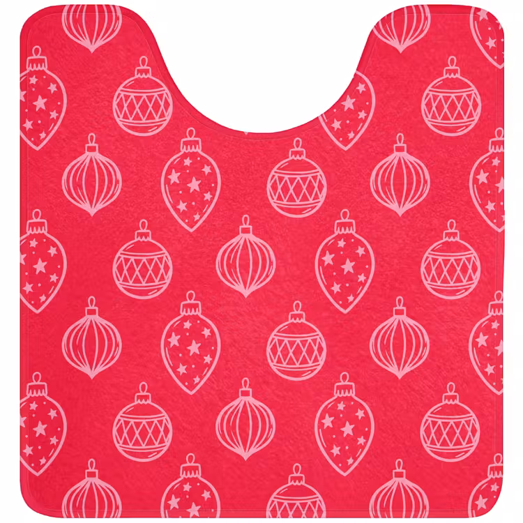 Wc Mat - Kerstbal - Rood - Roze — 1