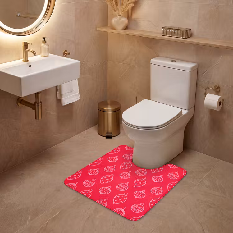 Wc Mat - Kerstbal - Rood - Roze — 3