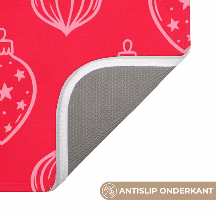 Wc Mat - Kerstbal - Rood - Roze — 4