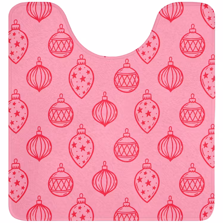 Wc Mat - Kerstbal - Roze - Rood — 1