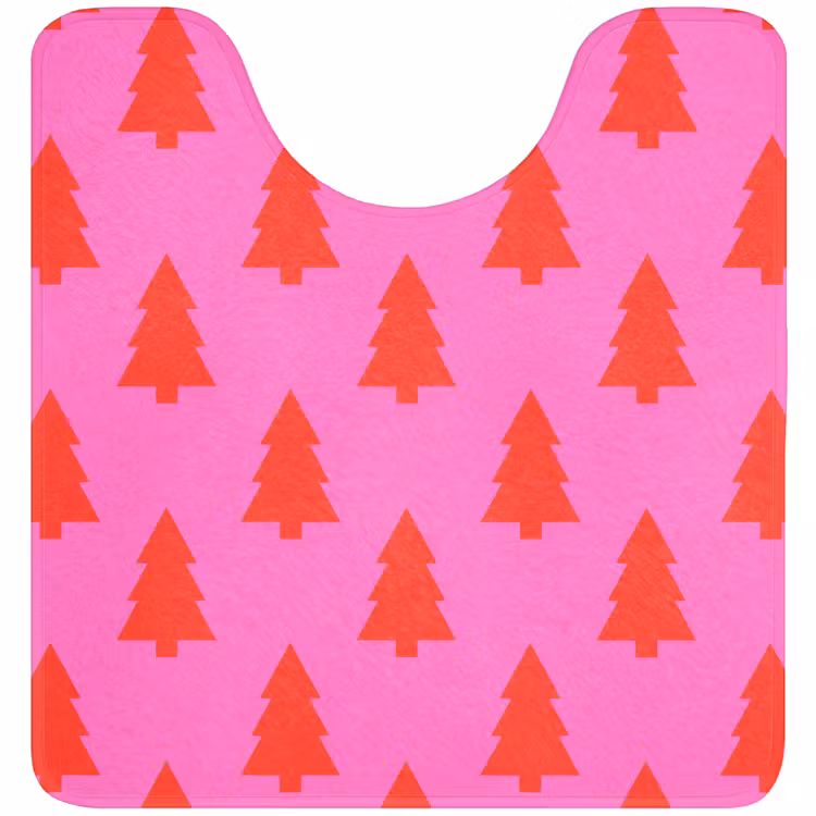 Wc Mat - Kerstboom - Rood - Neon — 1