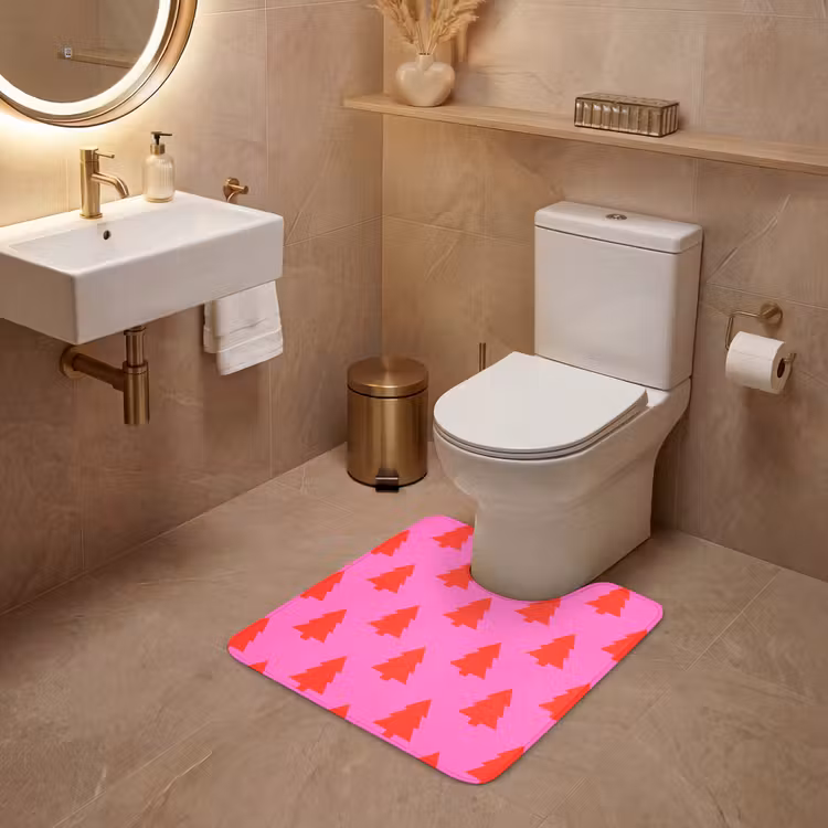 Wc Mat - Kerstboom - Rood - Neon — 3