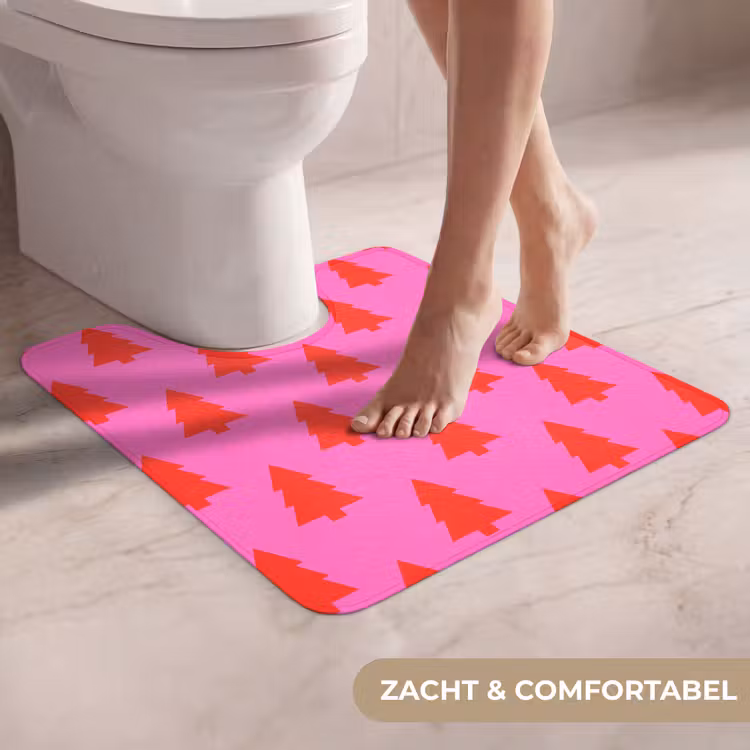 Wc Mat - Kerstboom - Rood - Neon — 5