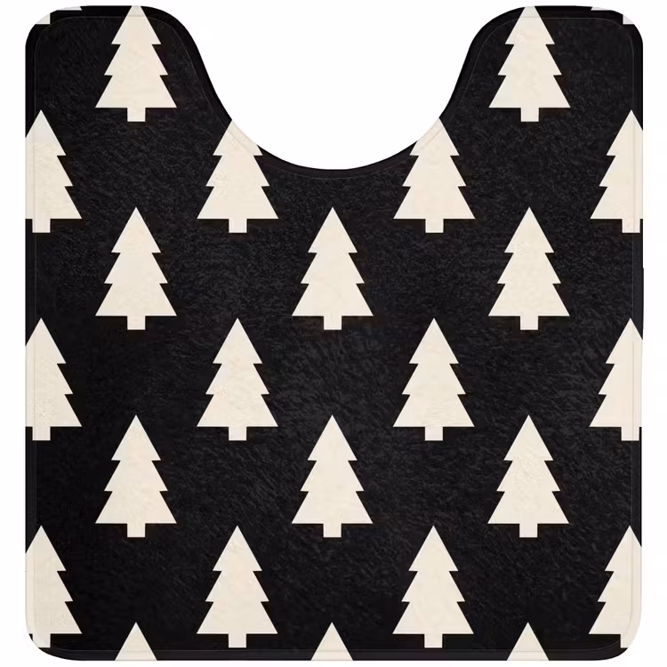 Wc Mat - Kerstboom - Zwart - Wit — 1