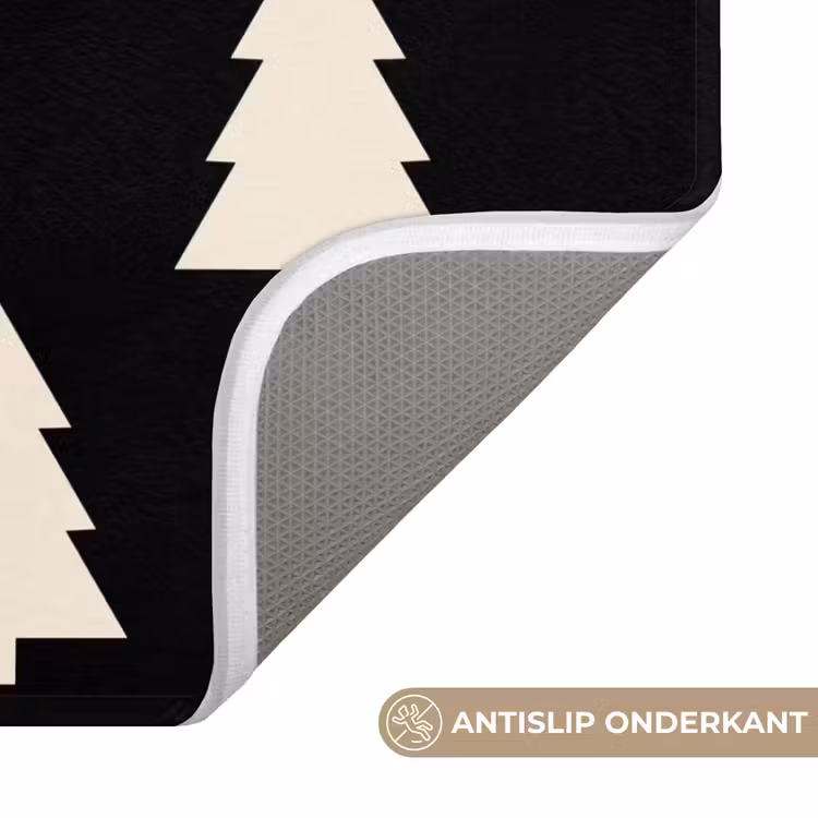 Wc Mat - Kerstboom - Zwart - Wit — 4