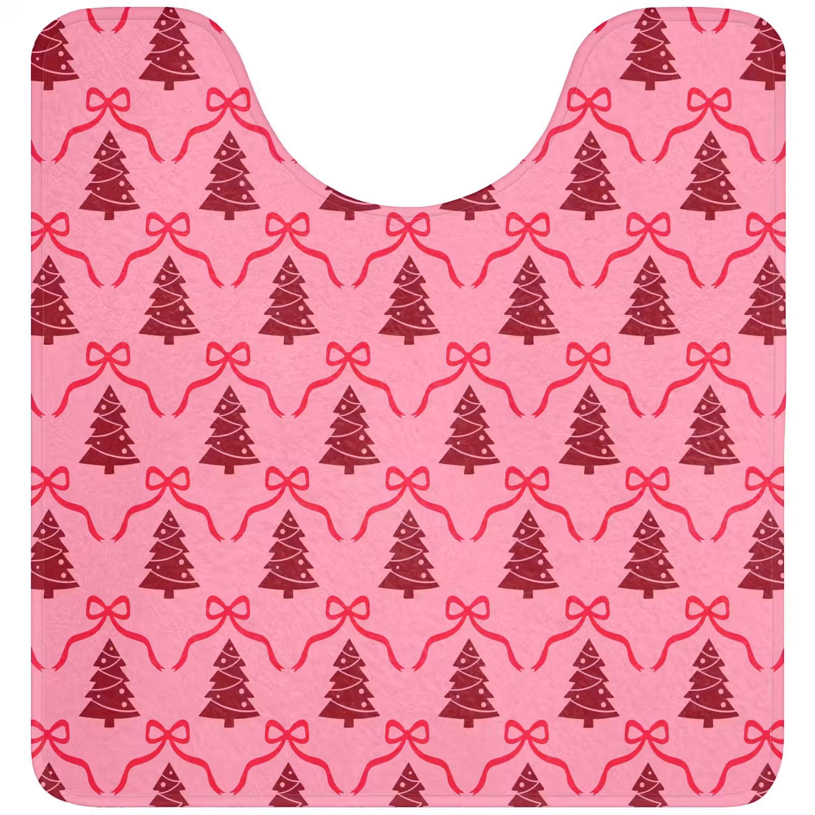 Wc Mat - Kerst - Rood - Roze - Strik — 1