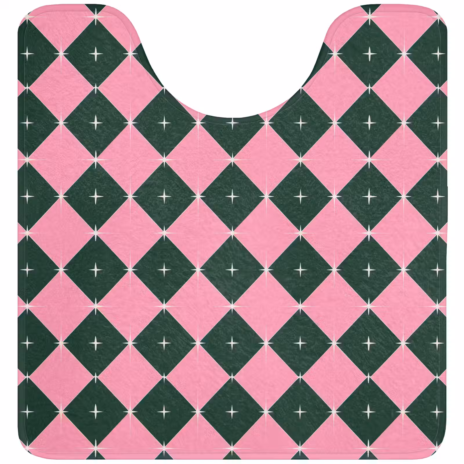 Wc Mat - Kerst - Roze - Groen - Ster — 1