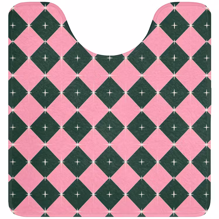 Wc Mat - Kerst - Roze - Groen - Ster — 1