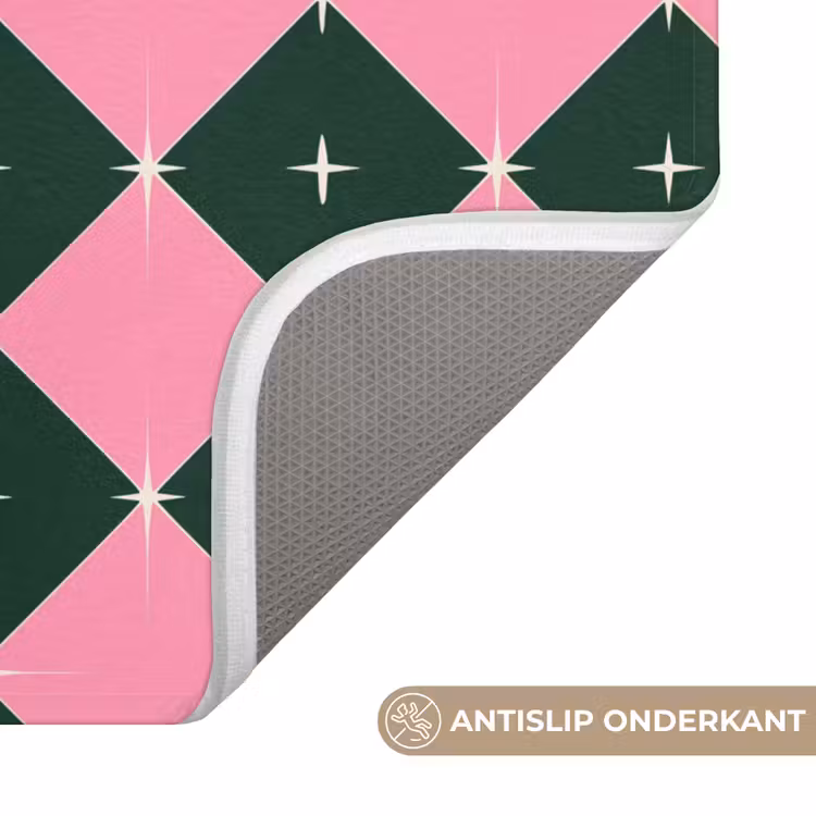 Wc Mat - Kerst - Roze - Groen - Ster — 4