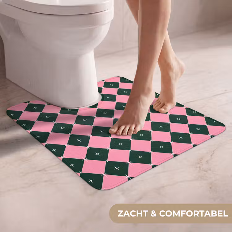 Wc Mat - Kerst - Roze - Groen - Ster — 5