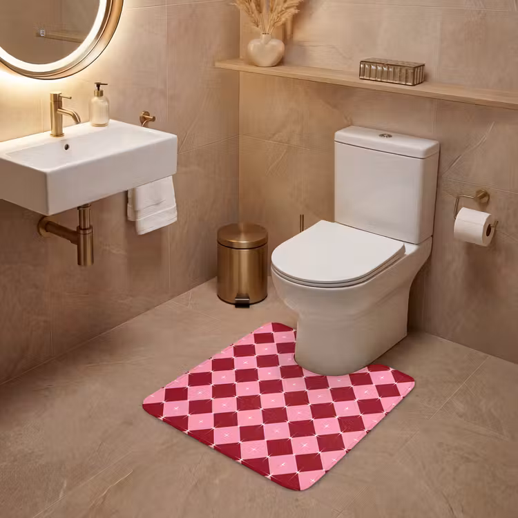 Wc Mat - Ster - Rood - Roze - Kerst — 3
