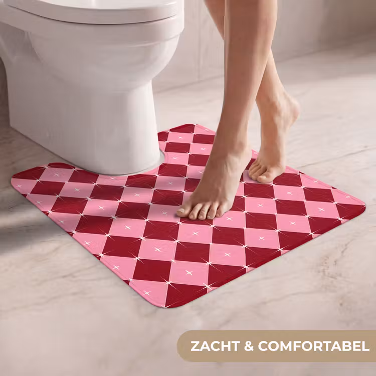 Wc Mat - Ster - Rood - Roze - Kerst — 5