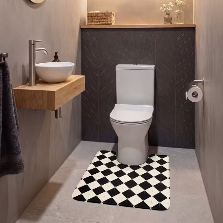 Wc Mat - Ster - Zwart - Wit - Kerst — 2
